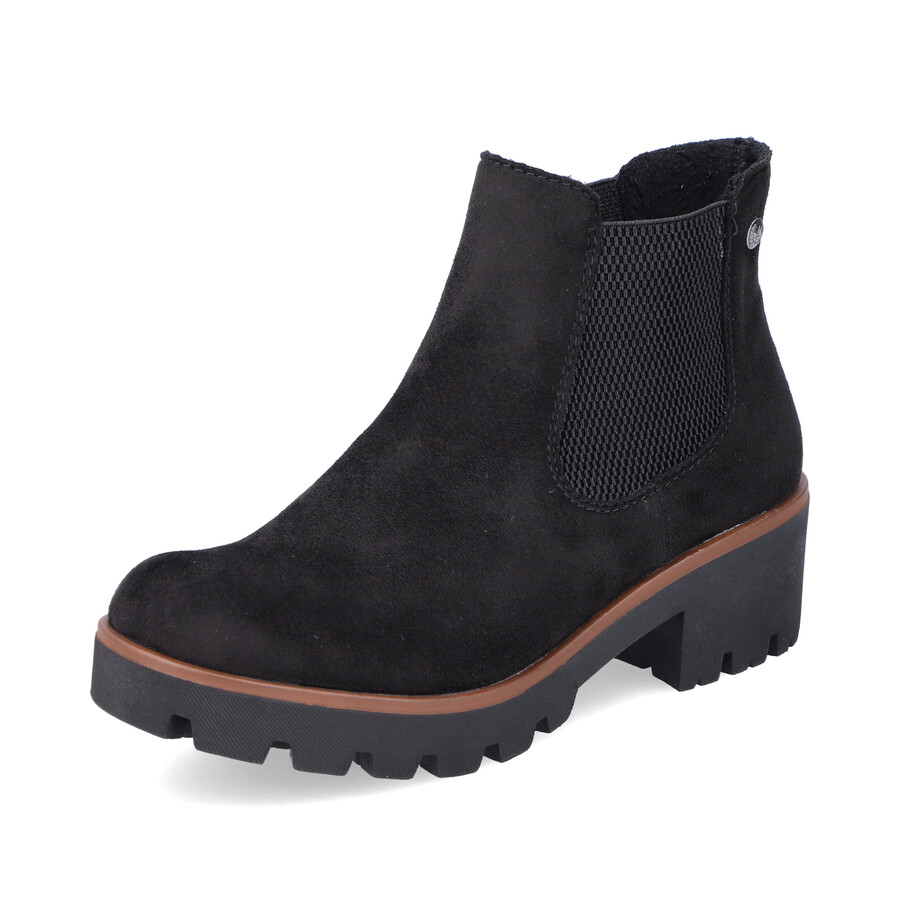 schwarze elastische stiefel für damen rieker 79265-00