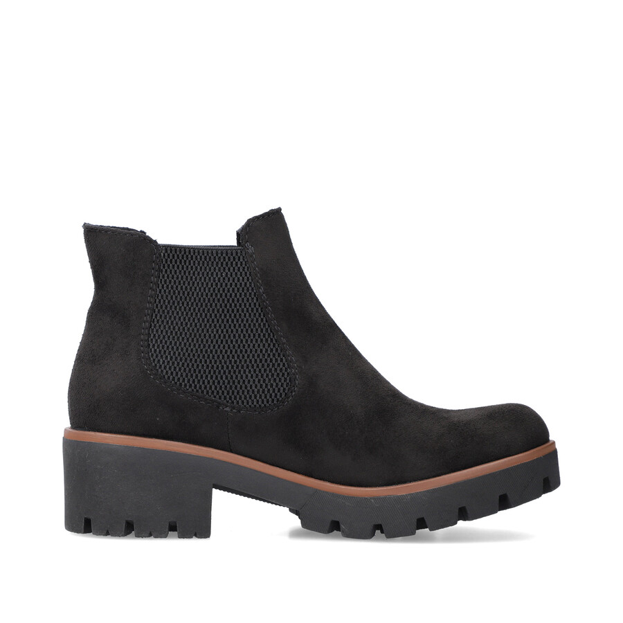 schwarze elastische stiefel für damen rieker 79265-00