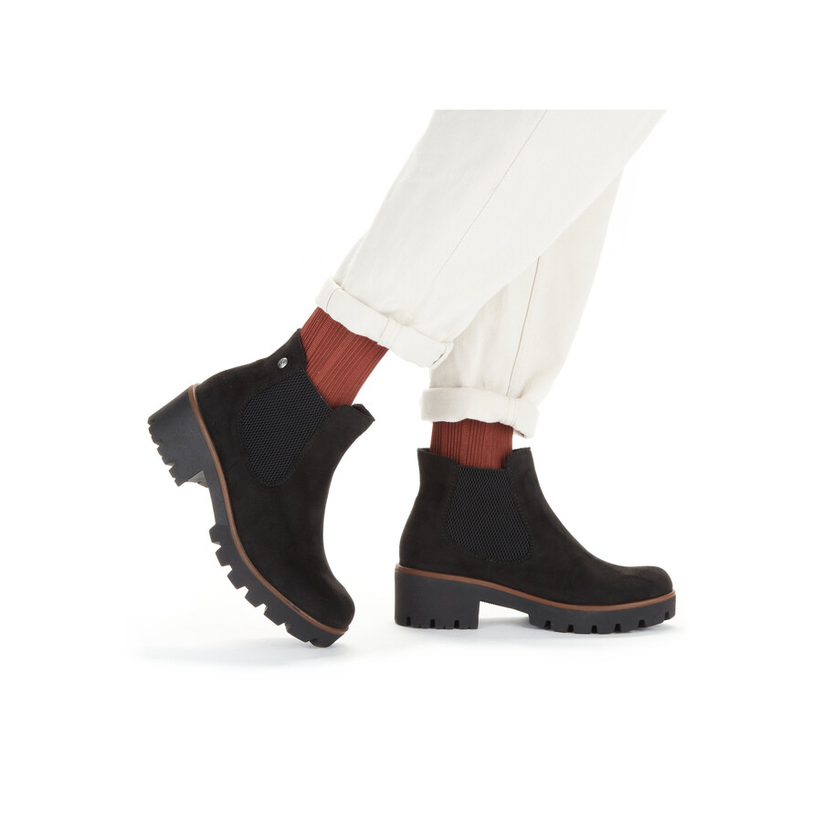 schwarze elastische stiefel für damen rieker 79265-00