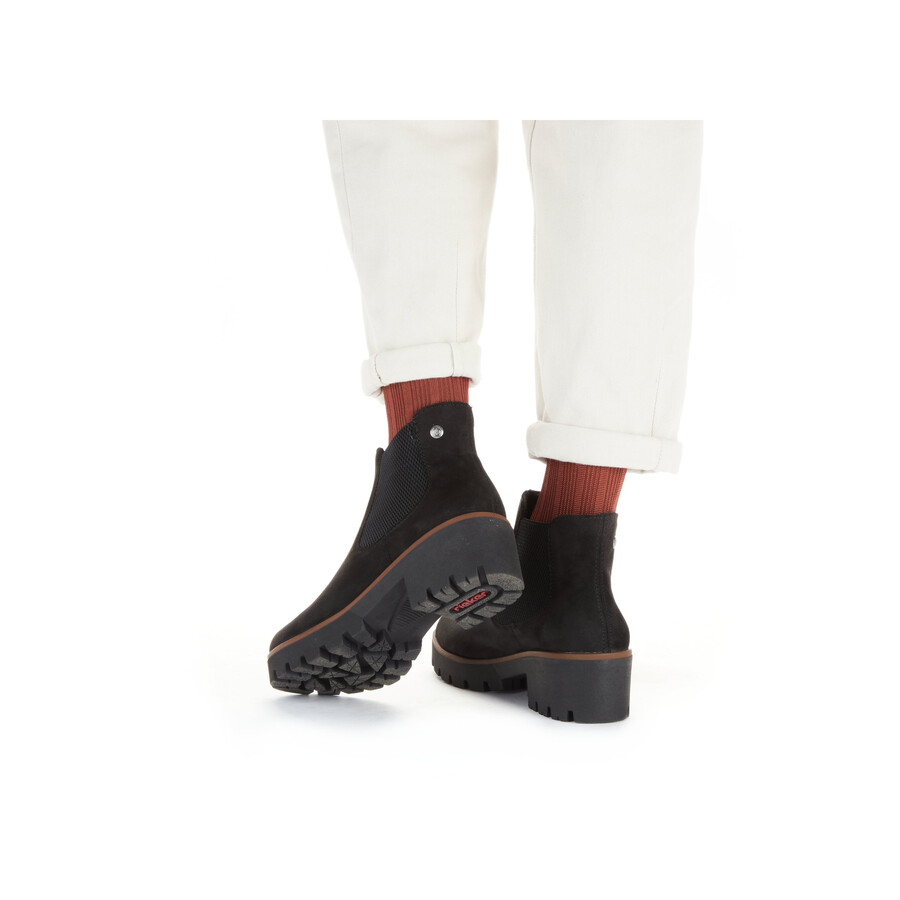 schwarze elastische stiefel für damen rieker 79265-00