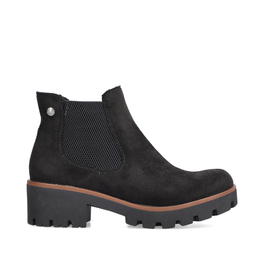 schwarze elastische stiefel für damen rieker 79265-00