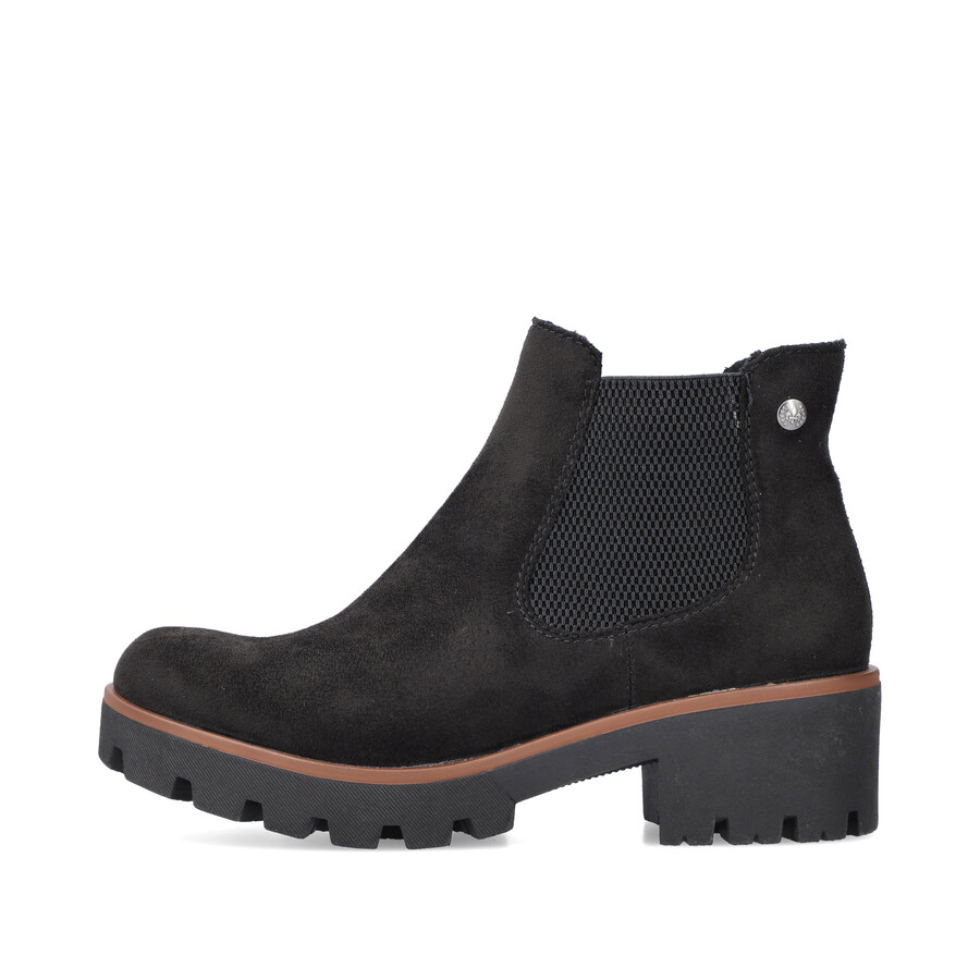 schwarze elastische stiefel für damen rieker 79265-00