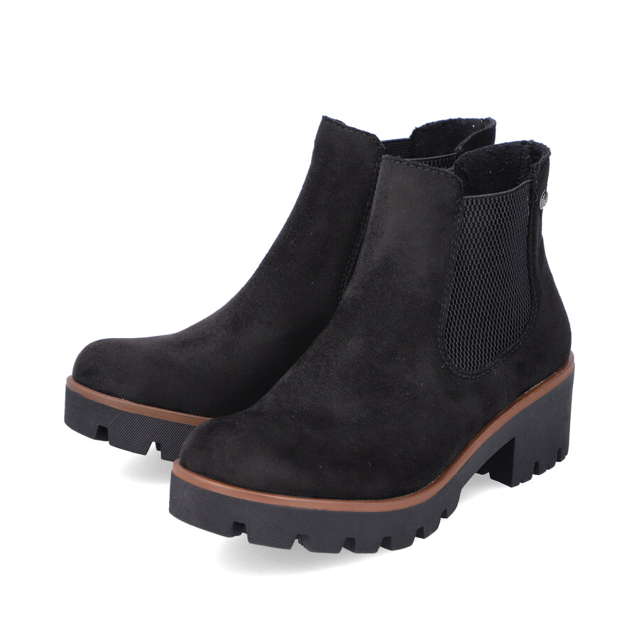 schwarze elastische stiefel für damen rieker 79265-00