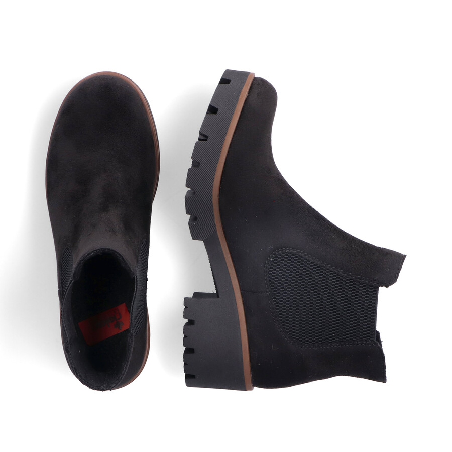 schwarze elastische stiefel für damen rieker 79265-00