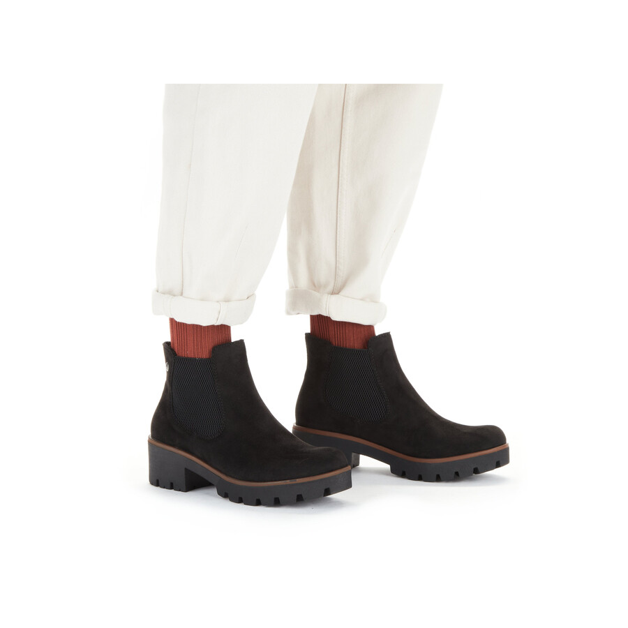 schwarze elastische stiefel für damen rieker 79265-00