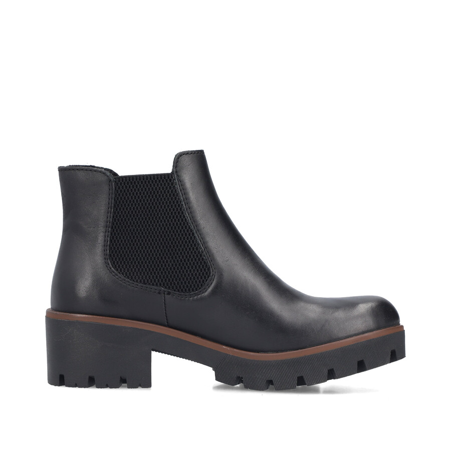 schwarze elastische stiefel für damen rieker 79265-03