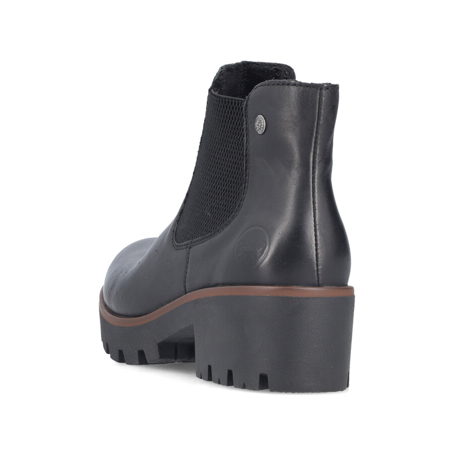 schwarze elastische stiefel für damen rieker 79265-03