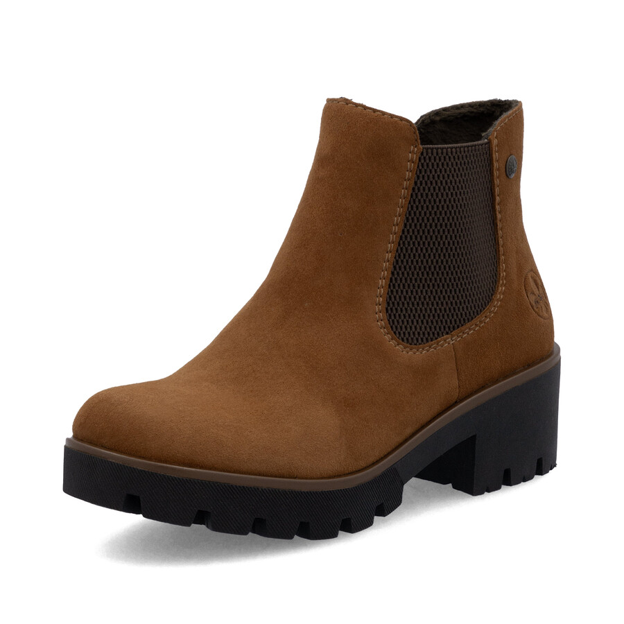 braune elastische stiefel für damen rieker 79265-22