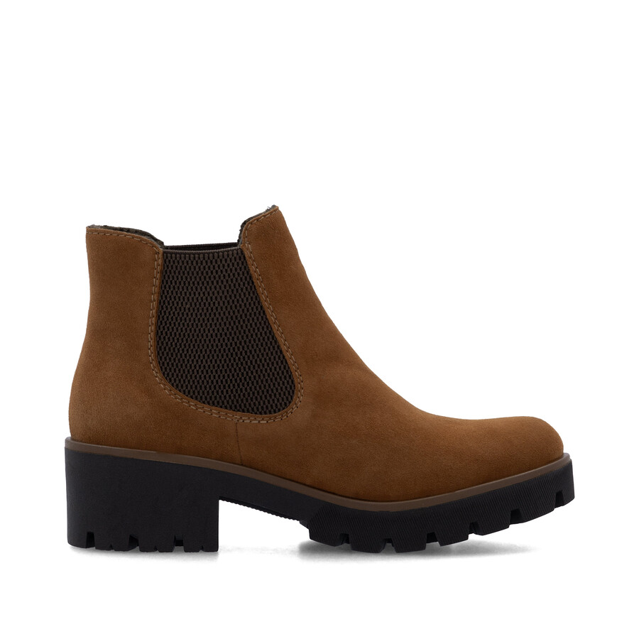 braune elastische stiefel für damen rieker 79265-22