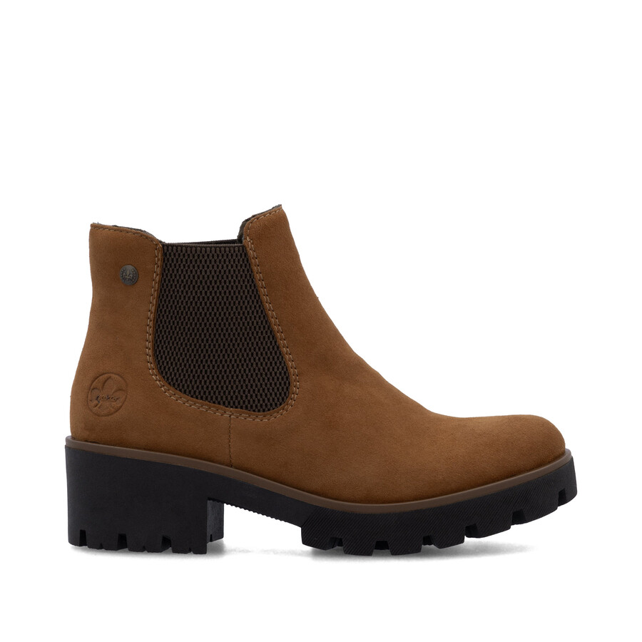 braune elastische stiefel für damen rieker 79265-22