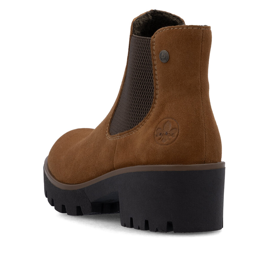 braune elastische stiefel für damen rieker 79265-22