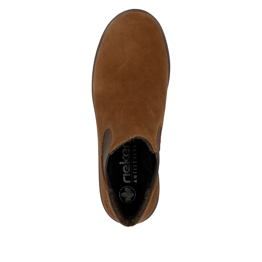 braune elastische stiefel für damen rieker 79265-22