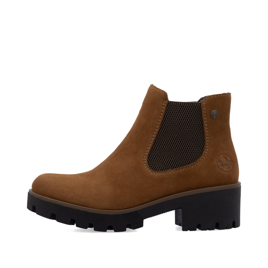braune elastische stiefel für damen rieker 79265-22
