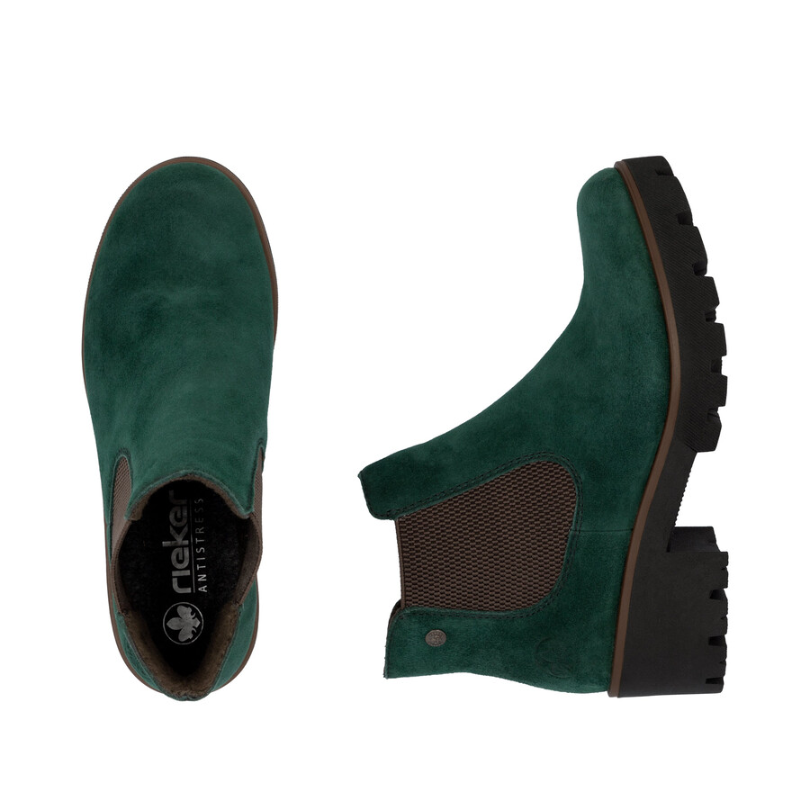 grüne elastische stiefel für damen rieker 79265-55