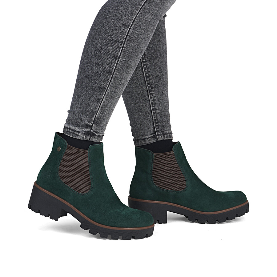 grüne elastische stiefel für damen rieker 79265-55