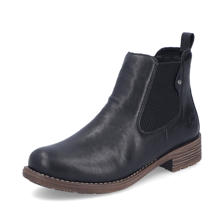 schwarze elastische stiefel für damen rieker 79450-00