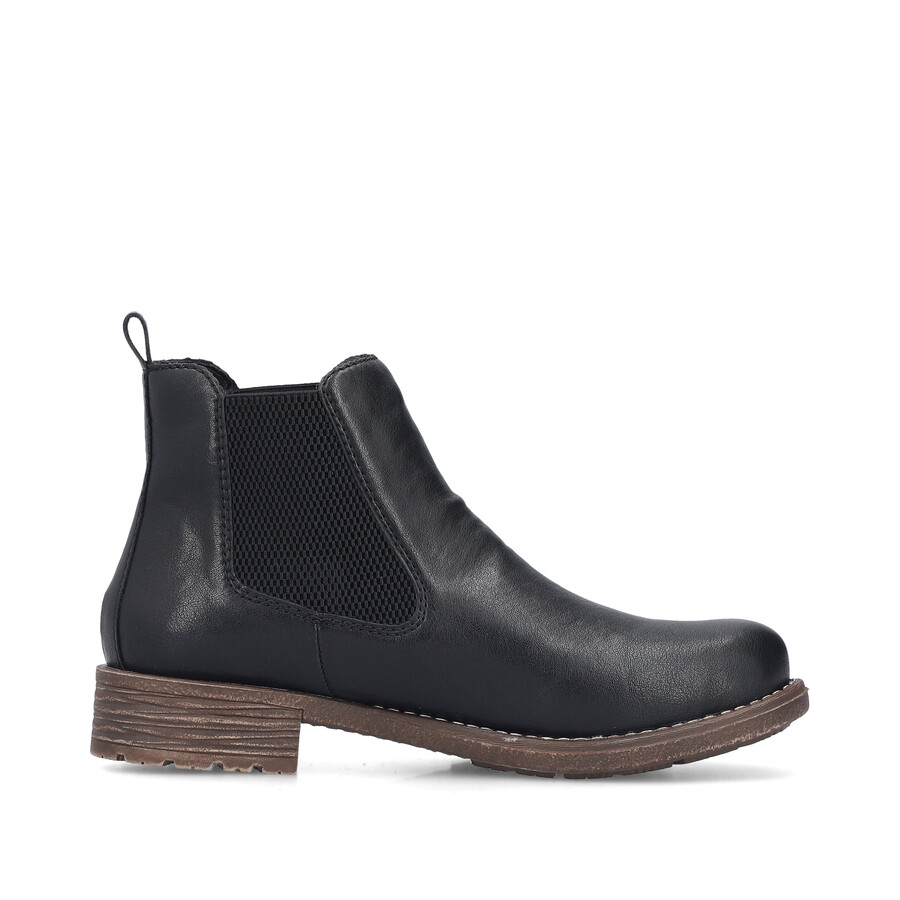 schwarze elastische stiefel für damen rieker 79450-00