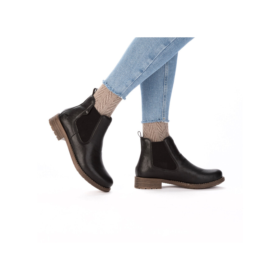 schwarze elastische stiefel für damen rieker 79450-00