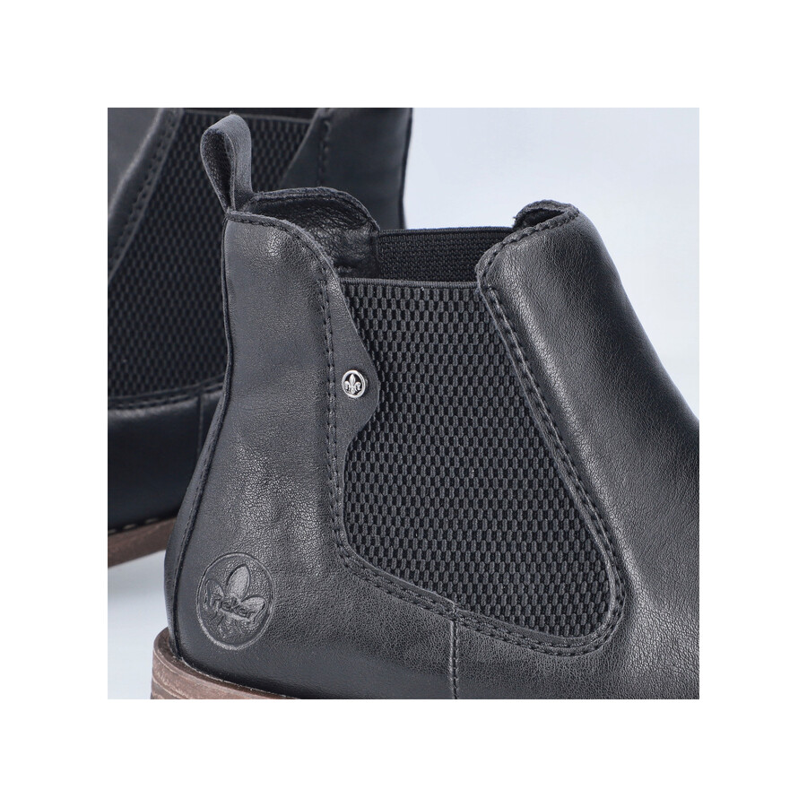 schwarze elastische stiefel für damen rieker 79450-00
