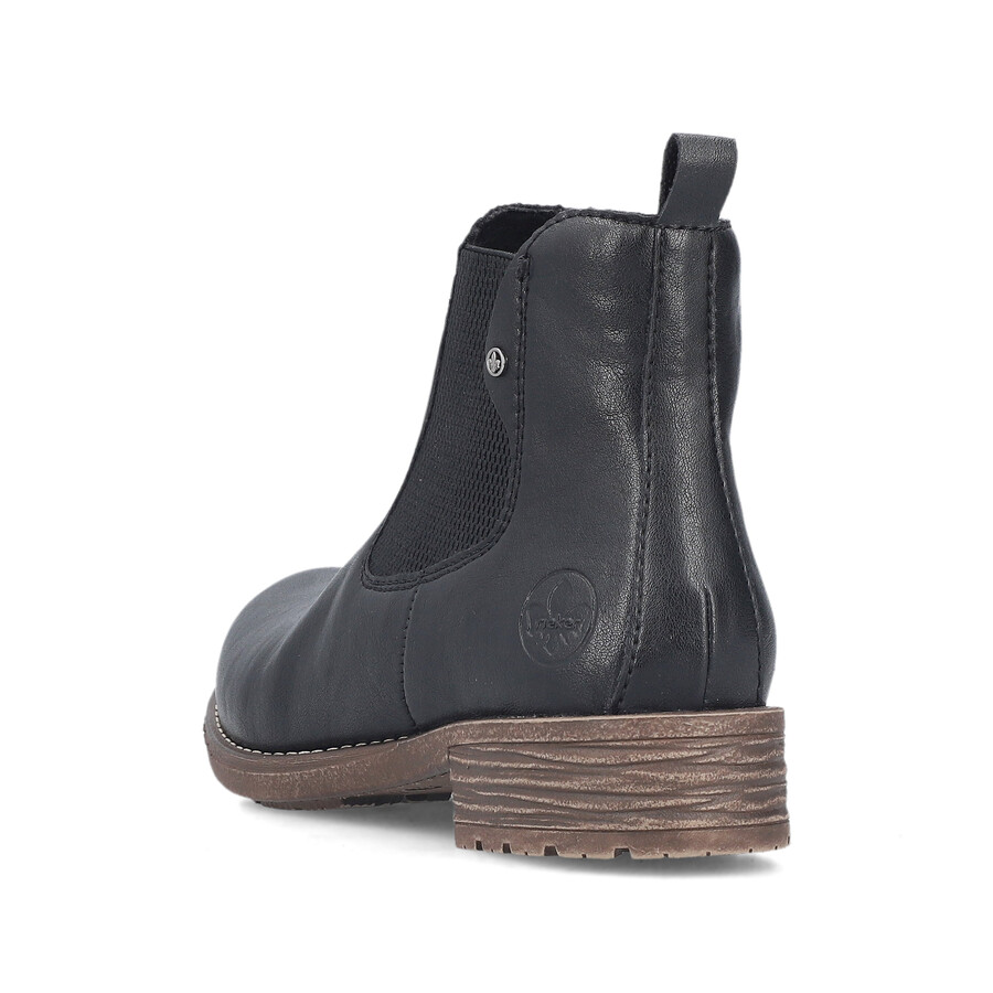 schwarze elastische stiefel für damen rieker 79450-00