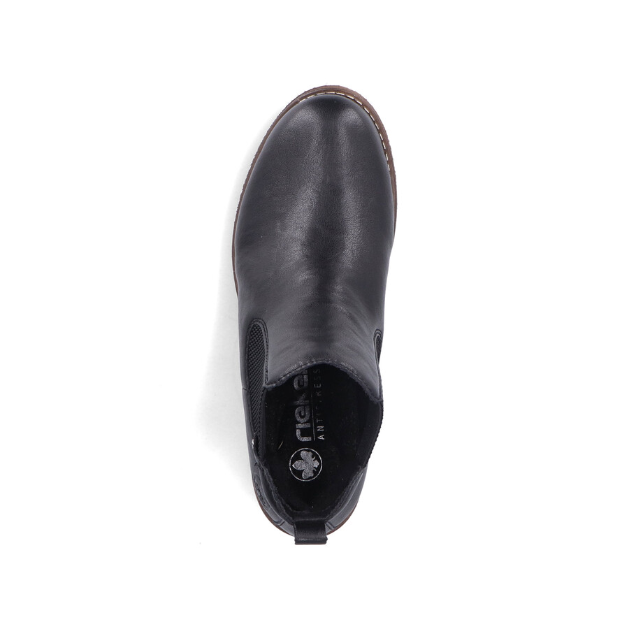 schwarze elastische stiefel für damen rieker 79450-00