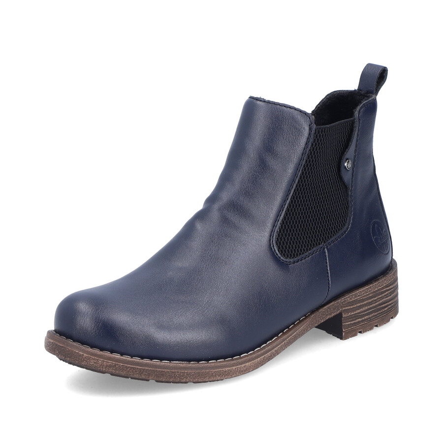 blaue elastische stiefel für damen rieker 79450-14