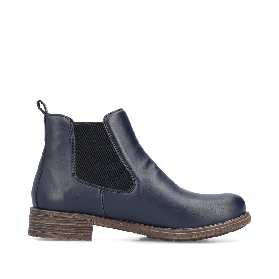 blaue elastische stiefel für damen rieker 79450-14