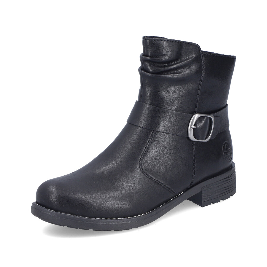 schwarze damen-stiefel mit reißverschluss rieker 79462-00
