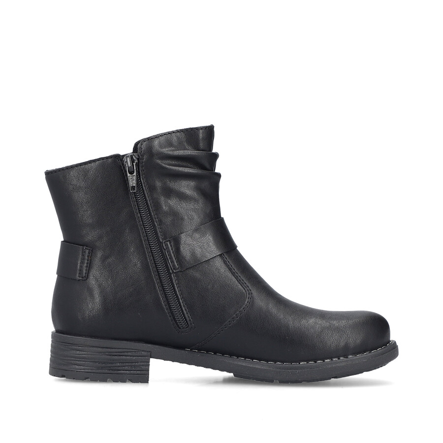schwarze damen-stiefel mit reißverschluss rieker 79462-00
