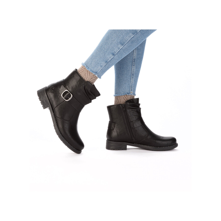 schwarze damen-stiefel mit reißverschluss rieker 79462-00