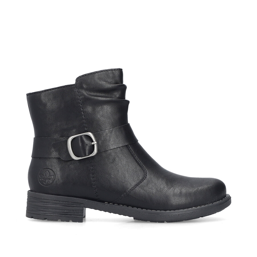 schwarze damen-stiefel mit reißverschluss rieker 79462-00