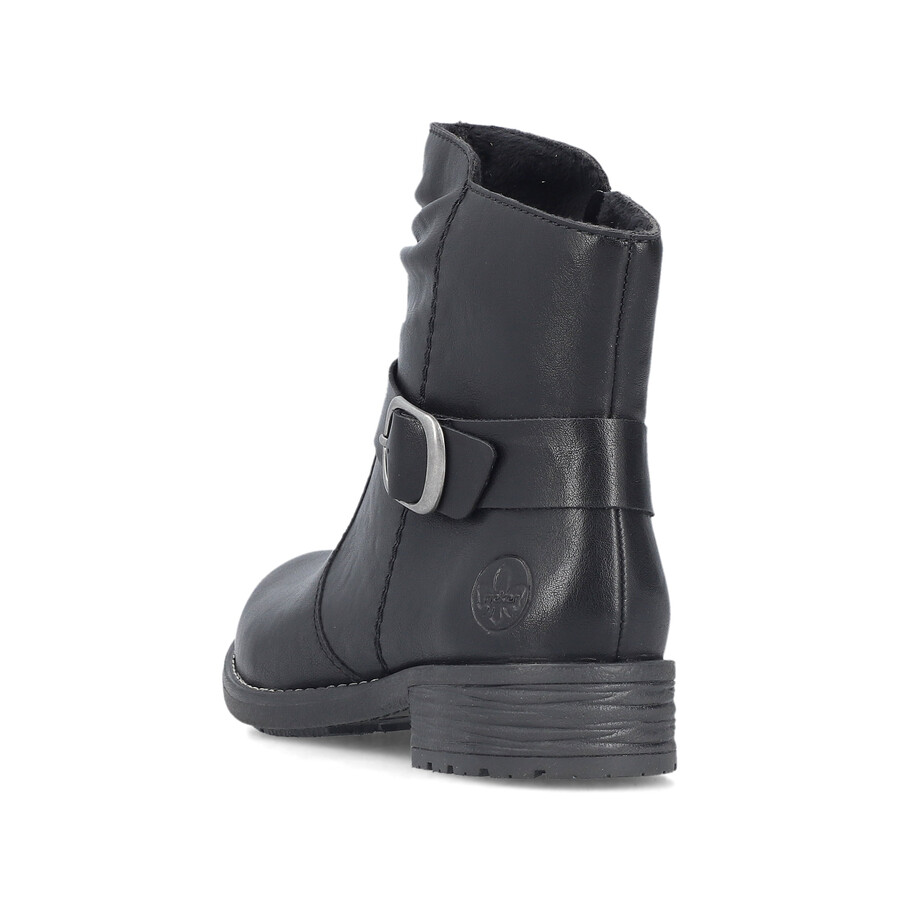 schwarze damen-stiefel mit reißverschluss rieker 79462-00