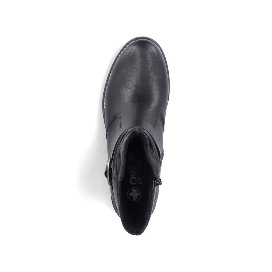 schwarze damen-stiefel mit reißverschluss rieker 79462-00