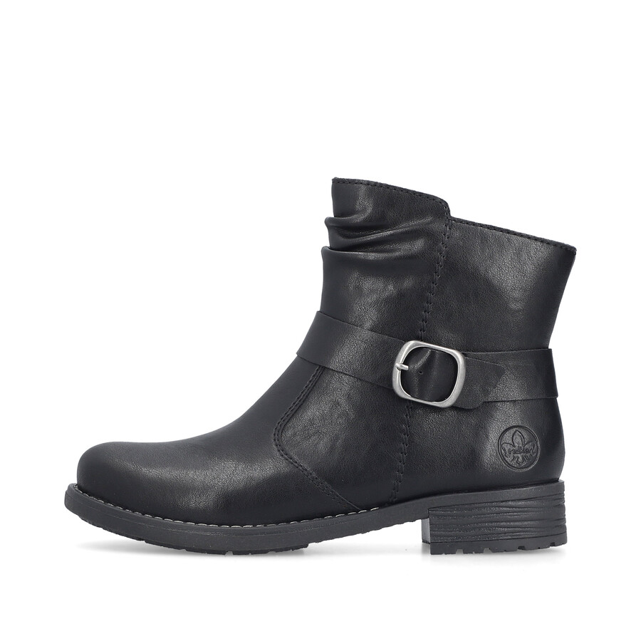 schwarze damen-stiefel mit reißverschluss rieker 79462-00