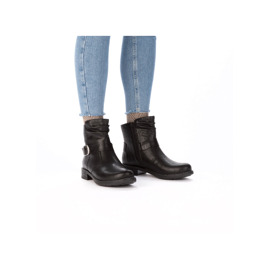 schwarze damen-stiefel mit reißverschluss rieker 79462-00