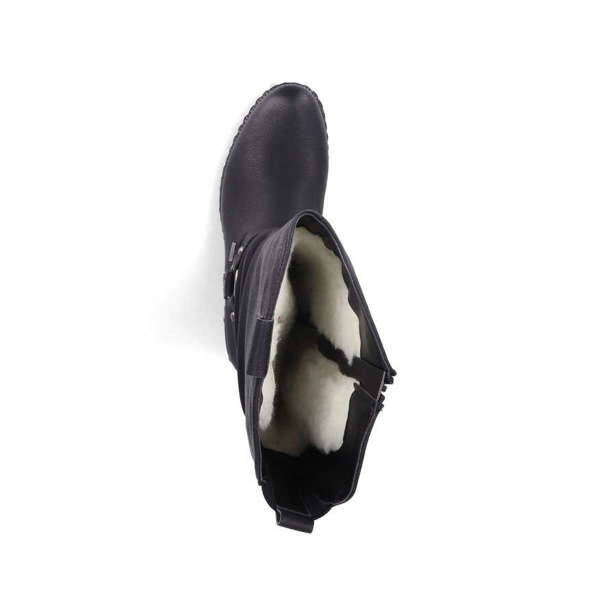 schwarze damenstiefel mit reißverschluss rieker 93670-00
