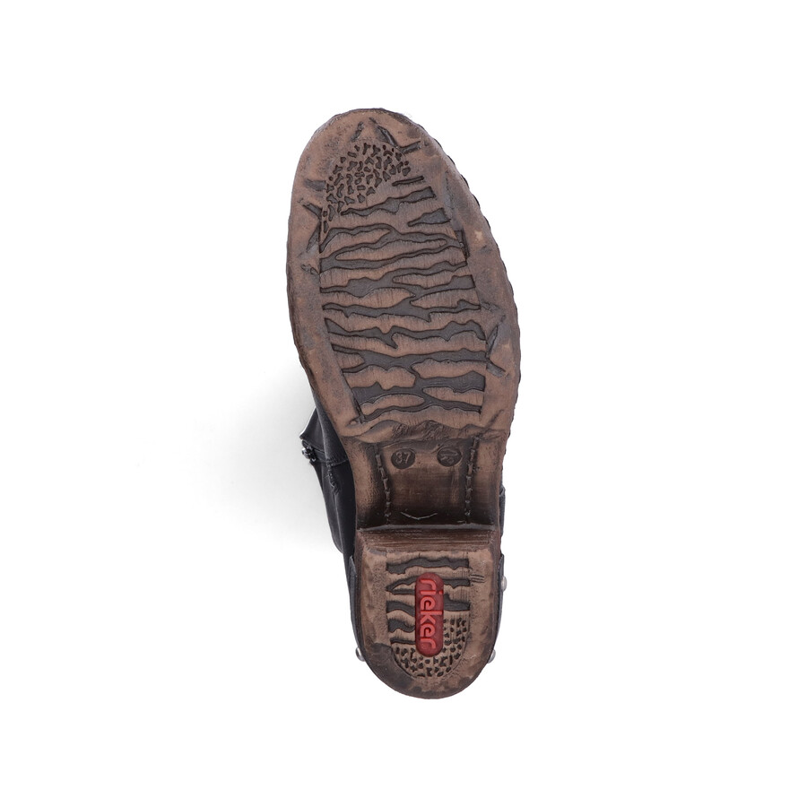schwarze damenstiefel mit reißverschluss rieker 93670-00