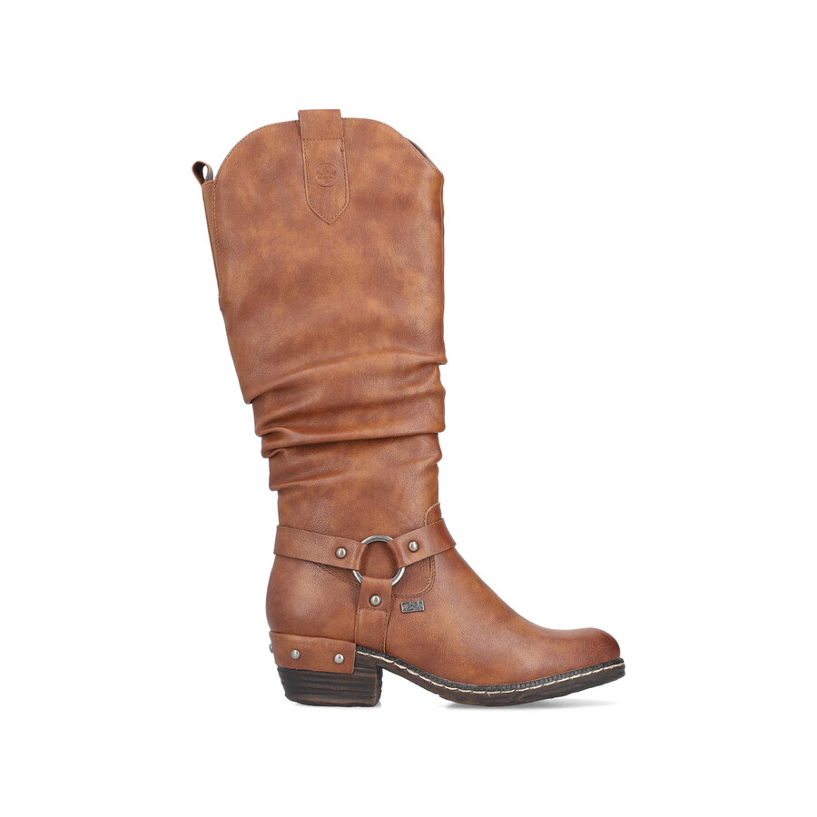 braune damenstiefel mit reißverschluss rieker 93670-24