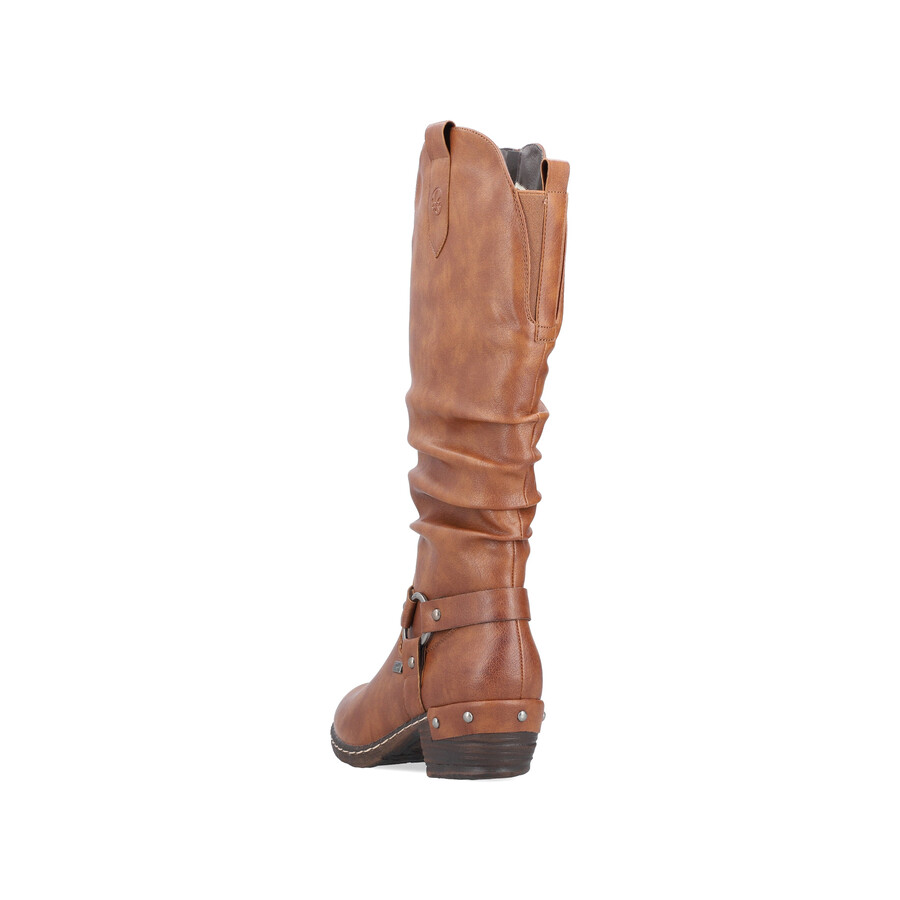 braune damenstiefel mit reißverschluss rieker 93670-24
