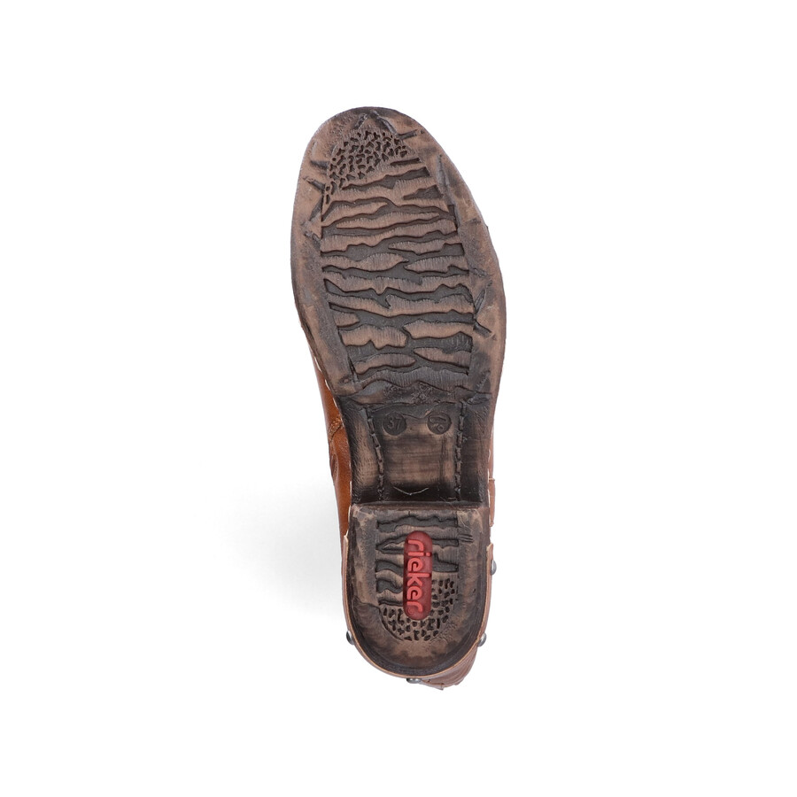 braune damenstiefel mit reißverschluss rieker 93670-24