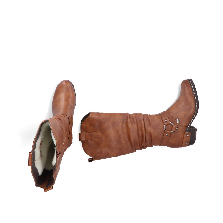 braune damenstiefel mit reißverschluss rieker 93670-24