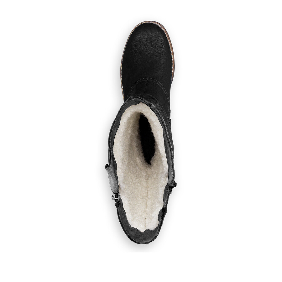 schwarze damen-stiefel mit reißverschluss rieker 94652-00