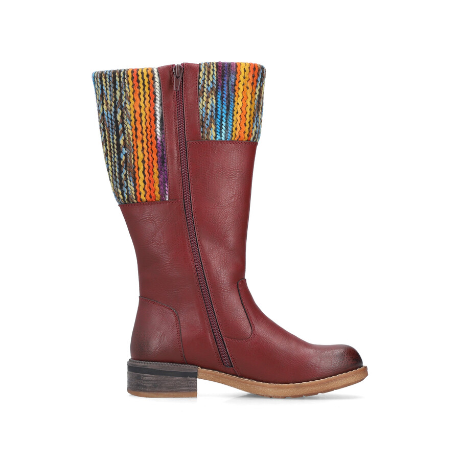 rote damen-stiefel mit reißverschluss rieker 94692-35