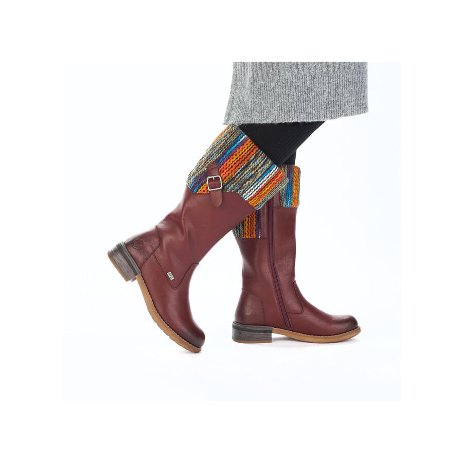 rote damen-stiefel mit reißverschluss rieker 94692-35