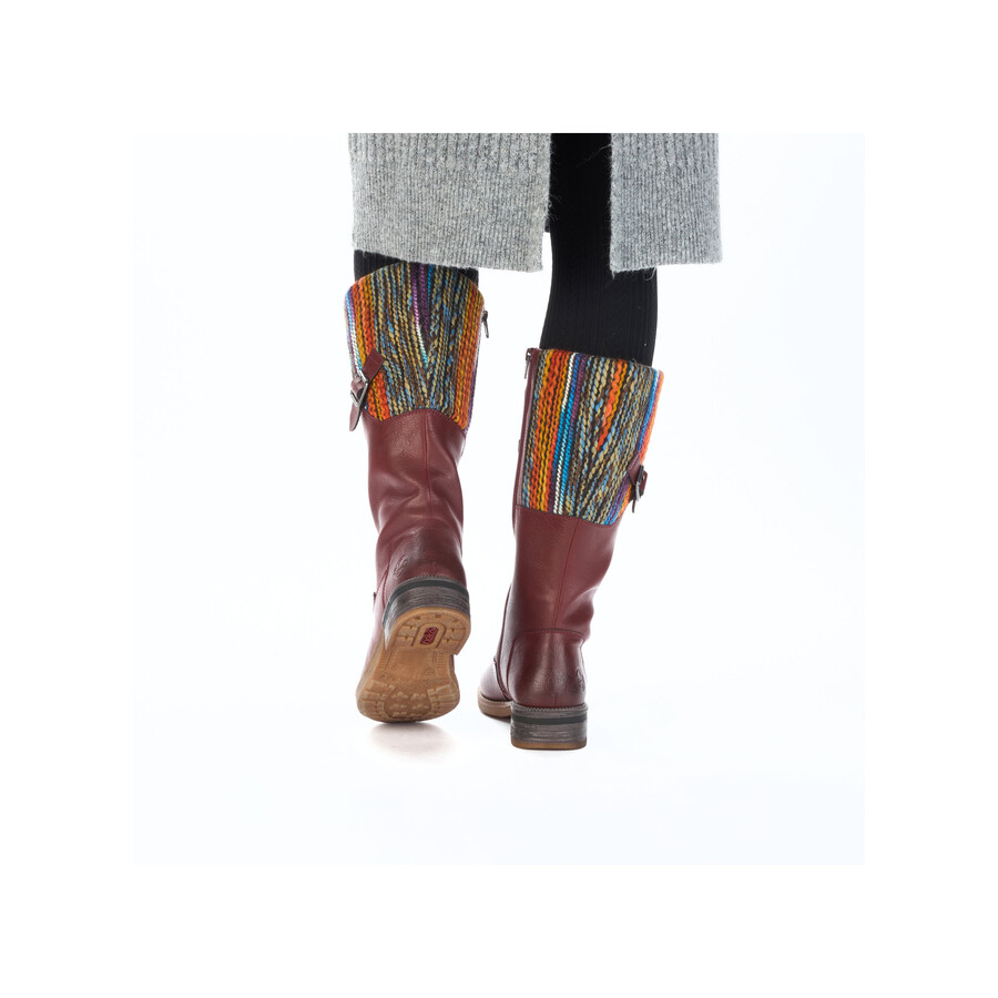 rote damen-stiefel mit reißverschluss rieker 94692-35