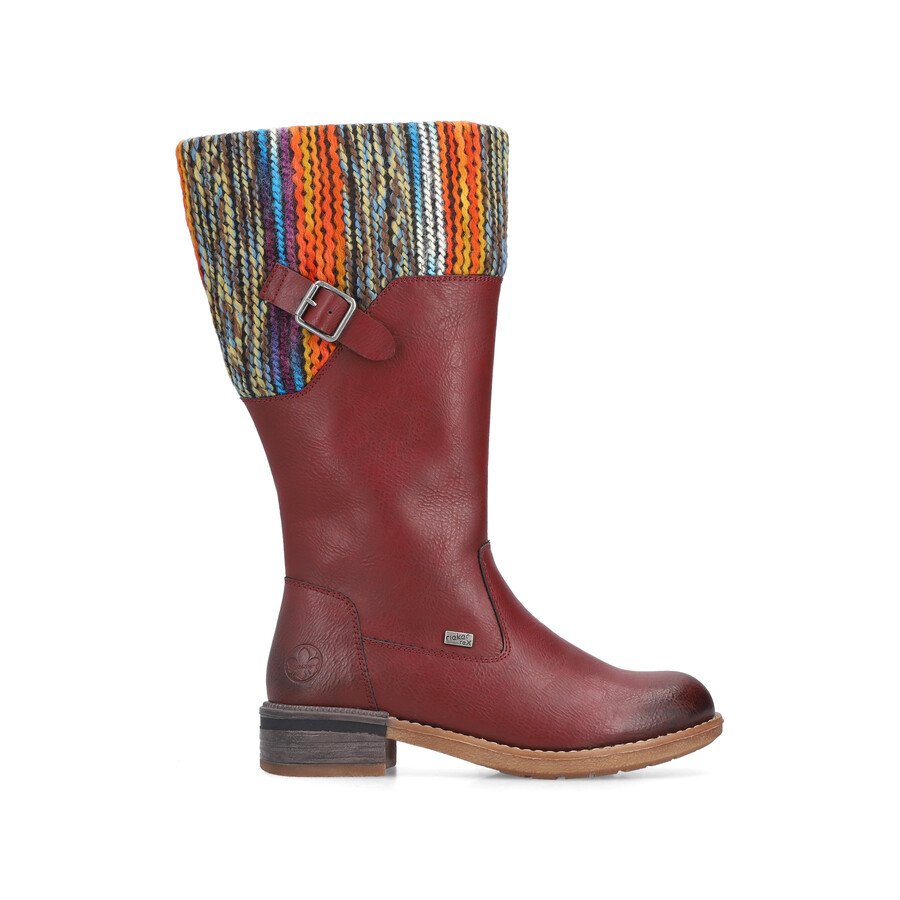 rote damen-stiefel mit reißverschluss rieker 94692-35
