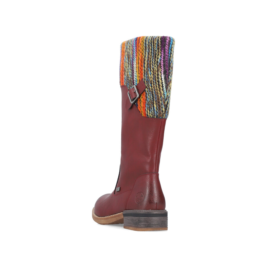 rote damen-stiefel mit reißverschluss rieker 94692-35