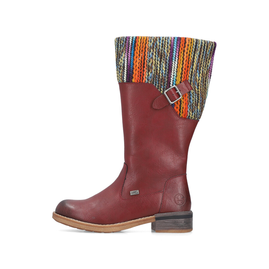 rote damen-stiefel mit reißverschluss rieker 94692-35