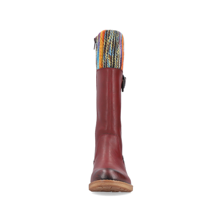 rote damen-stiefel mit reißverschluss rieker 94692-35