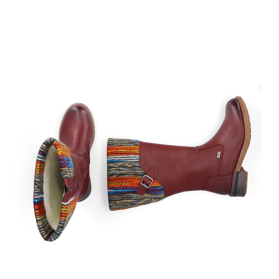 rote damen-stiefel mit reißverschluss rieker 94692-35